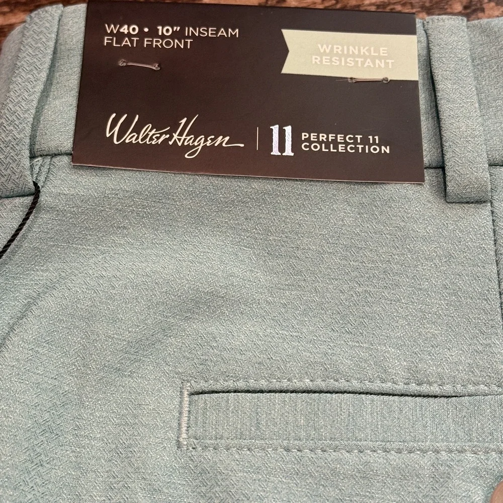 Walter Hagen Shorts Mens 40 Teal Perfect 11 Golf Wrinkle‎ Resistant Stretch NEW
